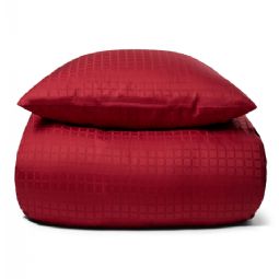 Luksus sengetøj - 100% Bomuldssatin sengelinned - Daisy rød - By Night jacquard vævet sengesæt